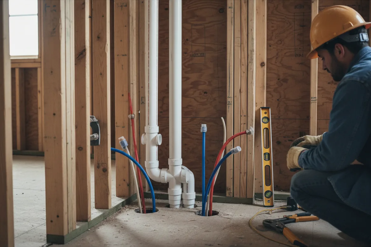 Drain and supply rough-in during Drain Cleaning in Lake Worth